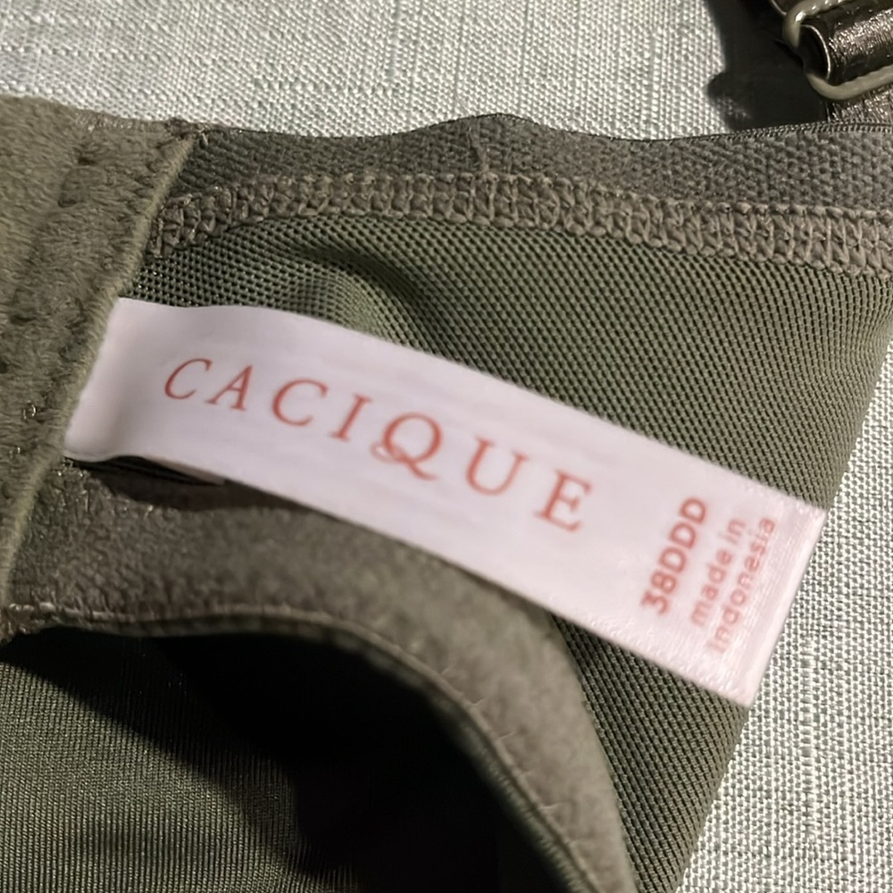 Cacique Olive Green Lace Bra 38DDD - Picture 2 of 4